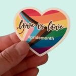 Pride - Love is love heart cut mental health sticker